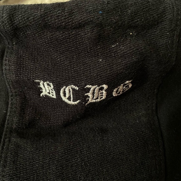 BCBG Zip Up Hoodie Size XL Black Cotton Branded Logos Y2K - Picture 5 of 10
